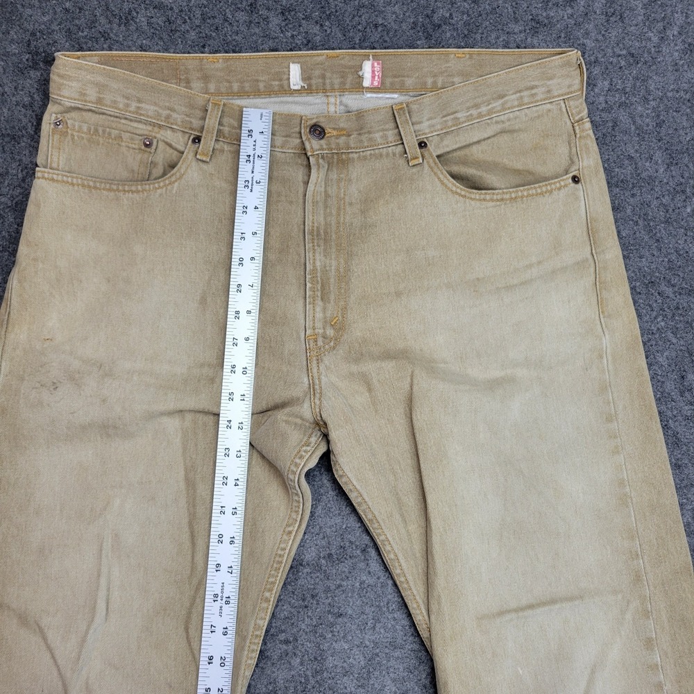Levis 505 Jeans Mens 38X30 Tan Americana Y2K Workwear Blue Collar Everyday - Picture 10 of 12